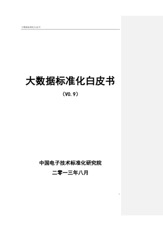 大数据标准化白皮书 