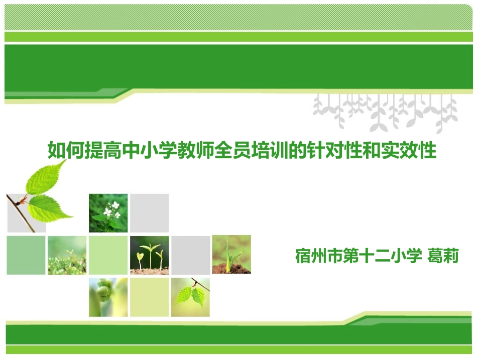 如何提高中小学教师全员培训的针对性和实效性_第1页