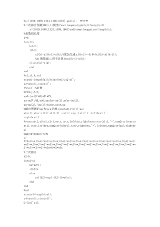 灰色预测模型matlab程序精确版
