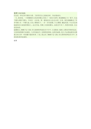 案例飞翔的蜘蛛