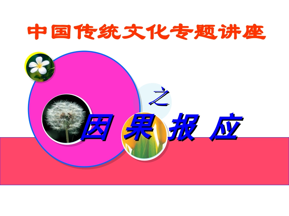 中国传统文化专题讲座之-因果报应_第1页