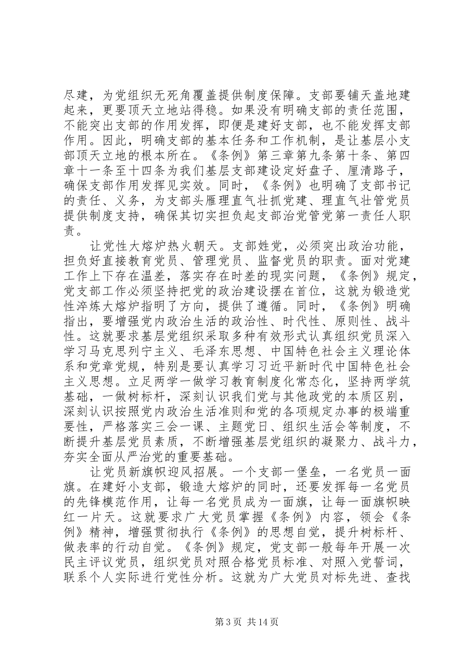 支部工作条例学习心得体会九篇_第3页