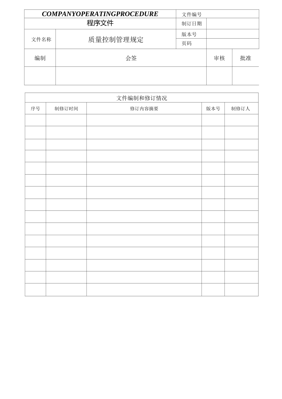 质量控制管理程序_第1页