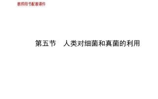 八年级上册课件：第五单元第四章第五节人类对细菌和真菌的利用（人教版）