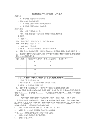 细胞分裂学案
