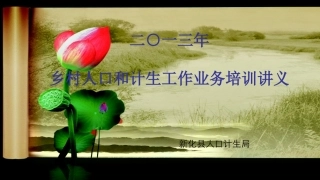 2013年全县乡村专干培训资料