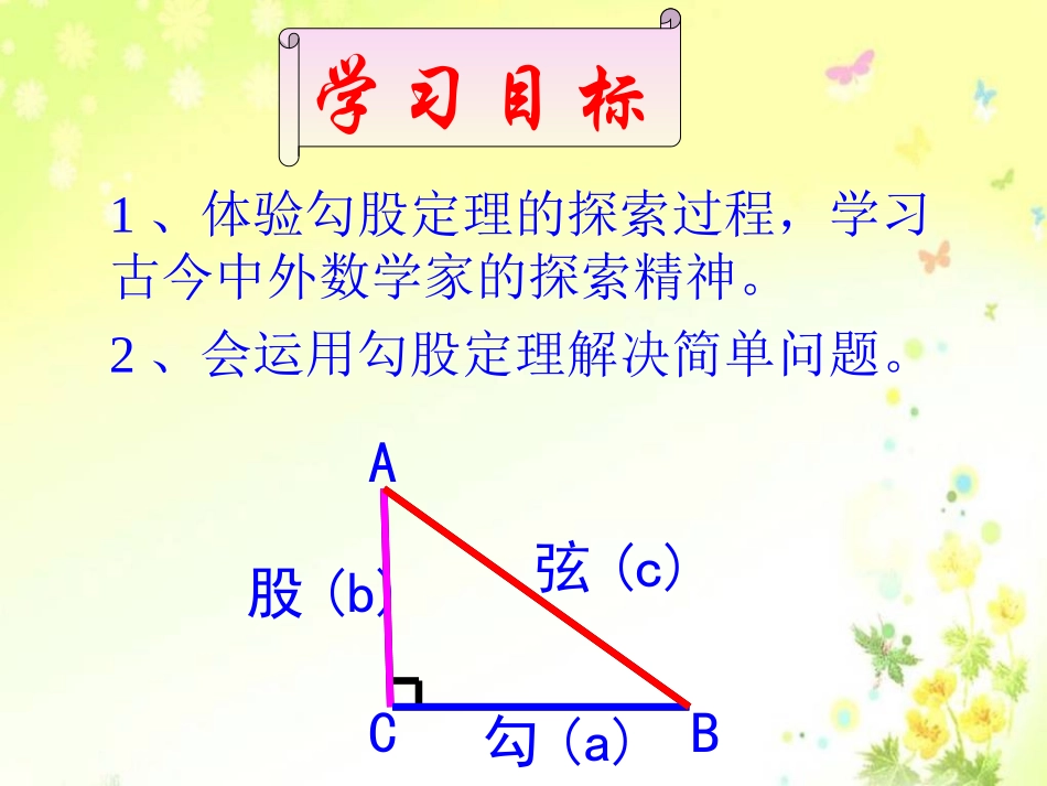 勾股定理第一课时（初中数学高县柳湖中学校王福军）_第2页