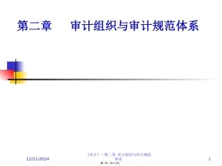 第二章审计组织与审计规范体系