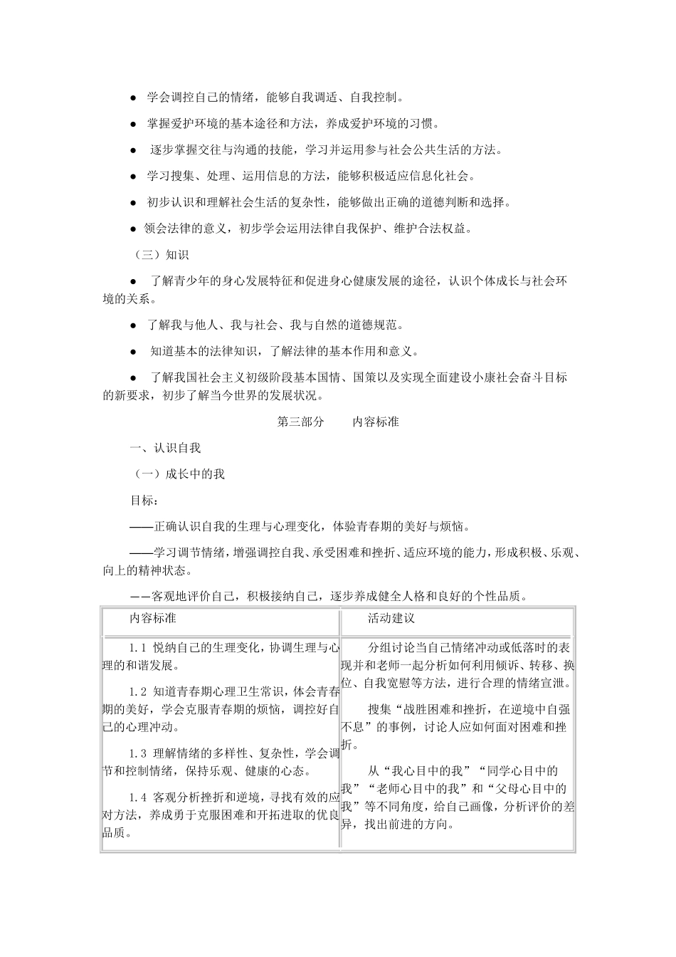 初中思想品德新课程标准（2011修订）_第3页