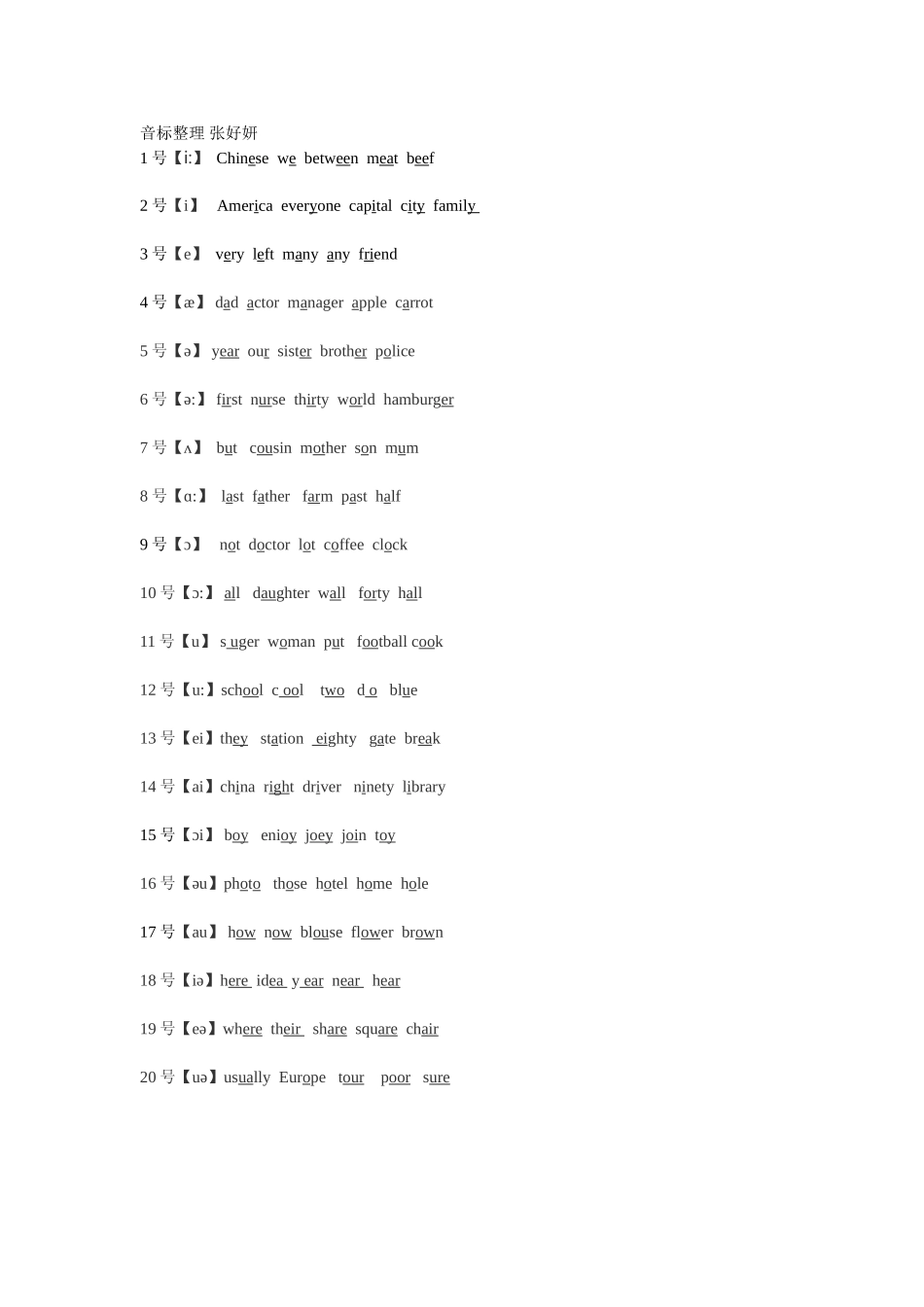 特色作业音标_第1页