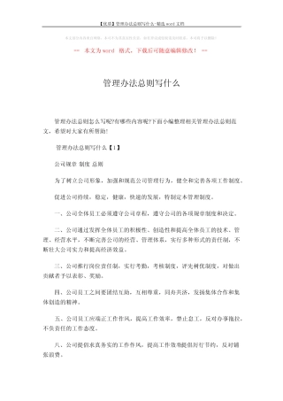 【优质】管理办法总则写什么-精选word文档 (16页) 
