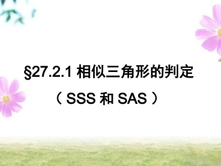 相似三角形的判定SSS和SAS