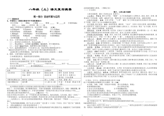 八年级（上）语文复习提要