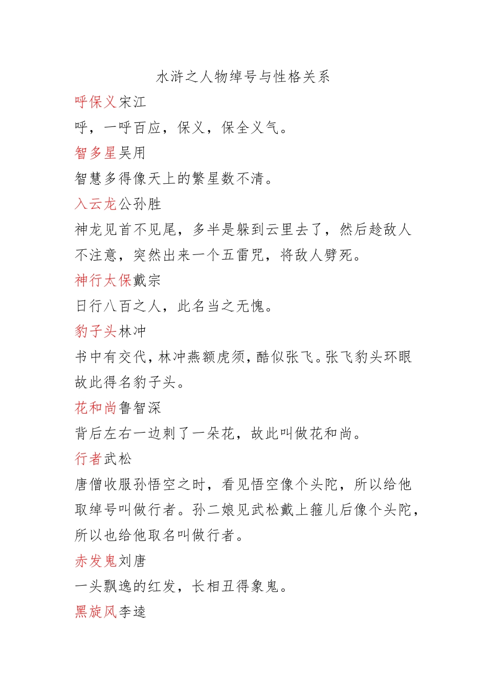 水浒之人物绰号与性格关系[1]_第1页
