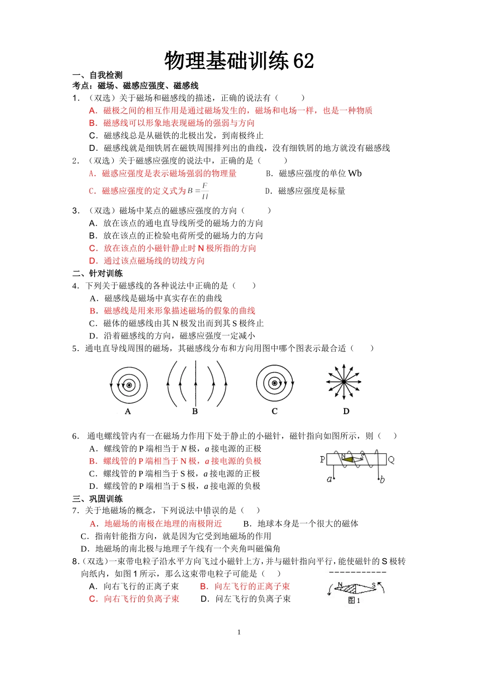 磁场磁感应强度磁感线_第1页
