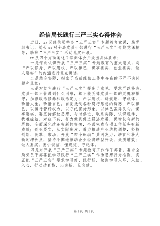经信局长践行三严三实心得体会