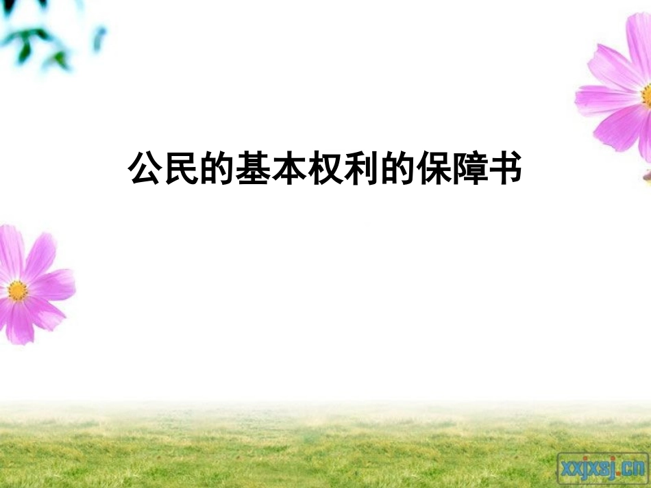 人民版政治九年级第七课+第3课时+公民基本权利的保障书_第1页