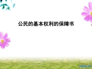 人民版政治九年级第七课+第3课时+公民基本权利的保障书