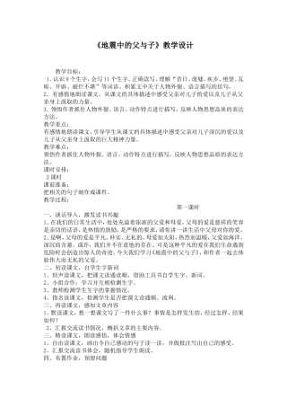 地震中的父与子教学设计