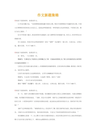 作文新题集锦