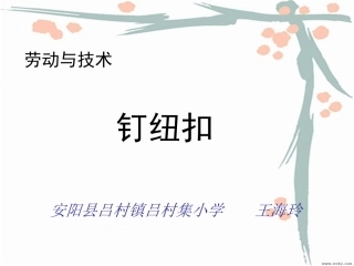 小学劳技课_钉纽扣_PPT课件