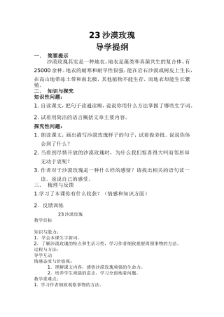 沙漠玫瑰教学设计