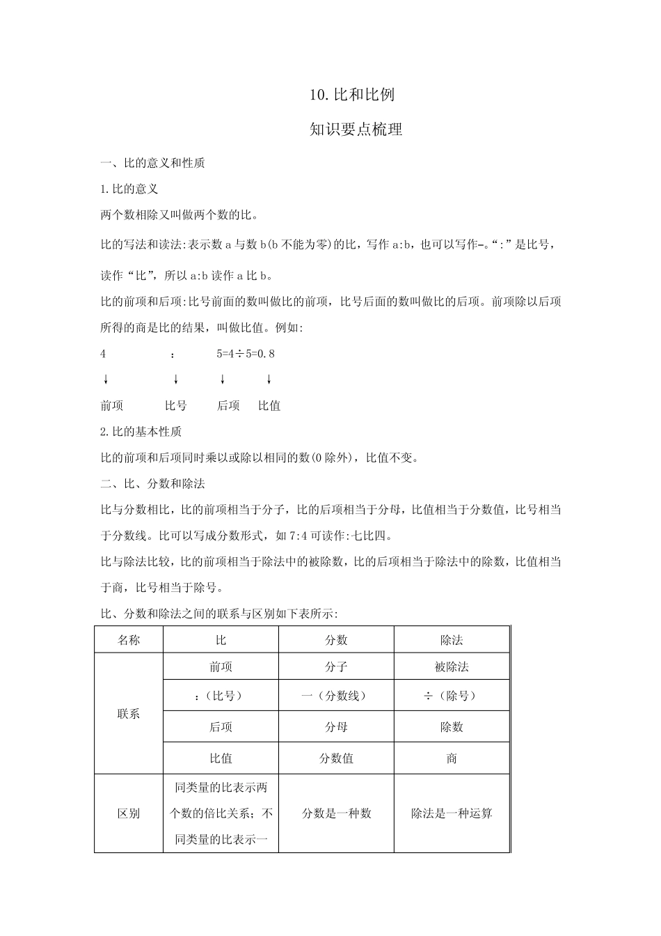 六年级【小升初】小学数学专题课程比和比例(含答案) _第1页