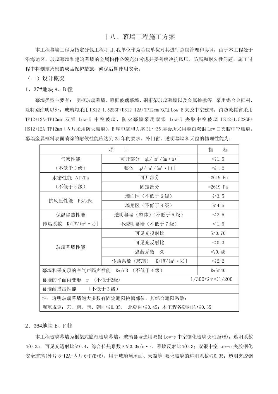(完整版)幕墙施工方案_第1页