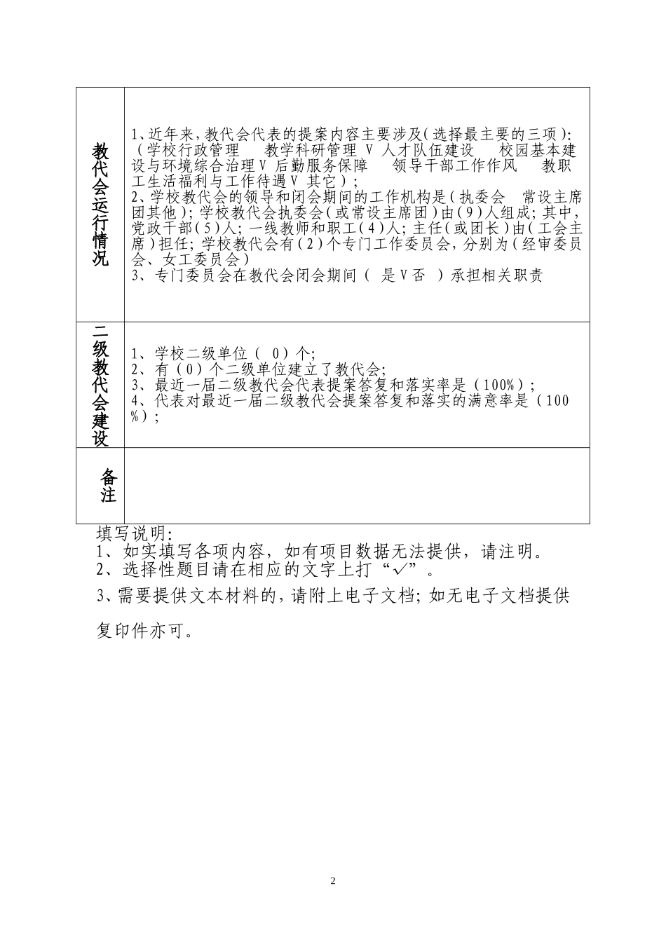 九龙小学教代会调查问卷表_第2页