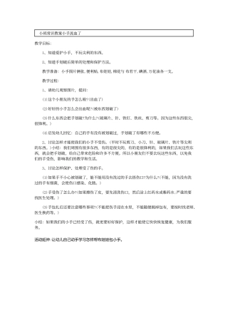 小班常识教案小手流血了