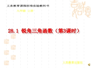 锐角三角函数第课时
