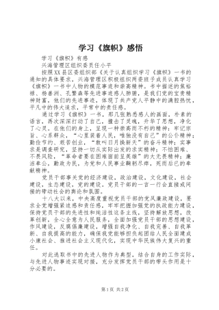 学习《旗帜》感悟