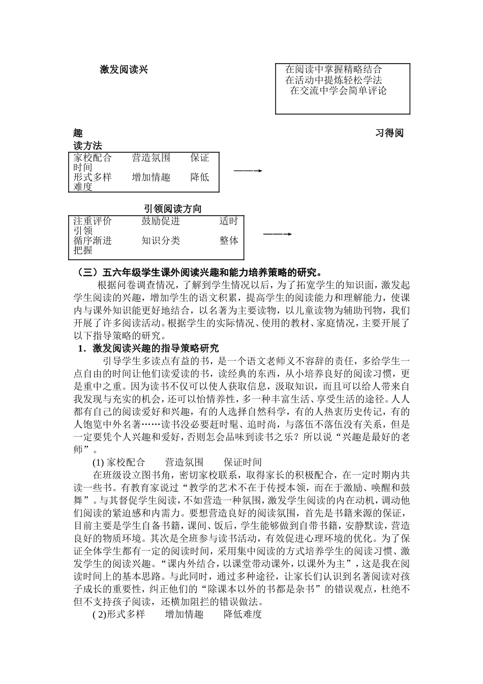 小学高段课外阅读兴趣和能力培养策略初探_第3页