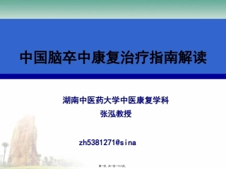 中国脑卒中康复指南解读