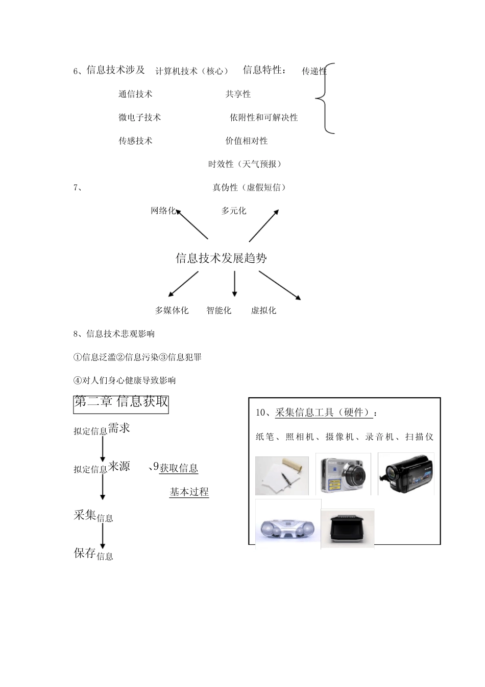 2021年安徽省学业水平测试信息技术必修知识点 _第2页