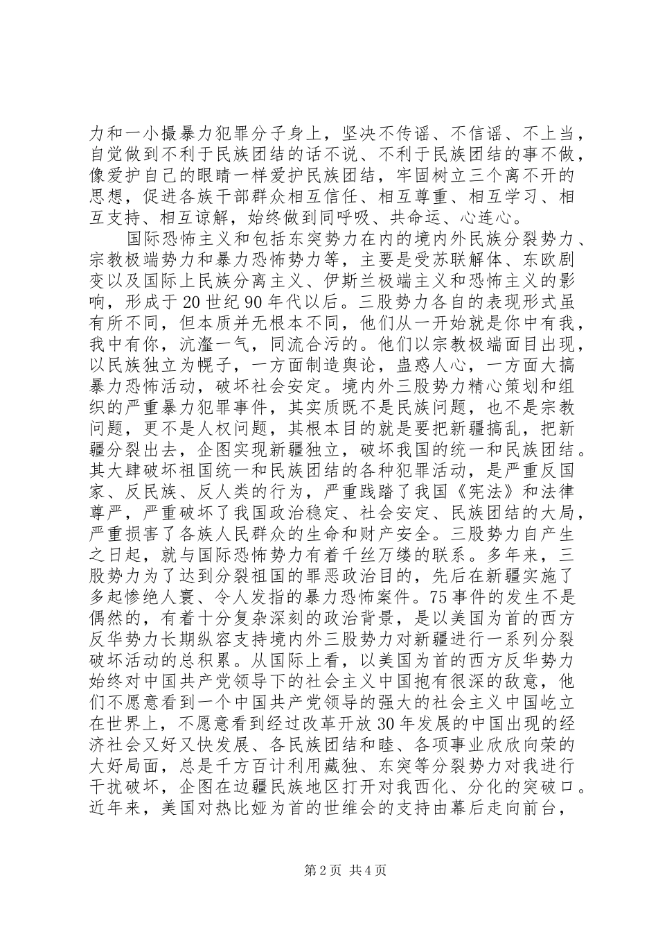 XX年民族团结学习心得体会_第2页