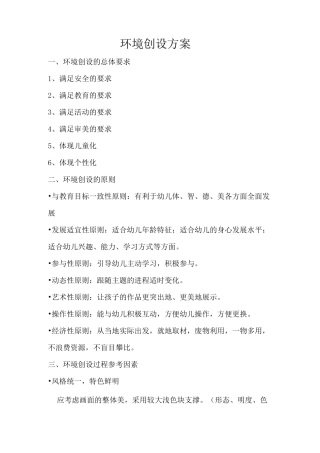 环境创设方案