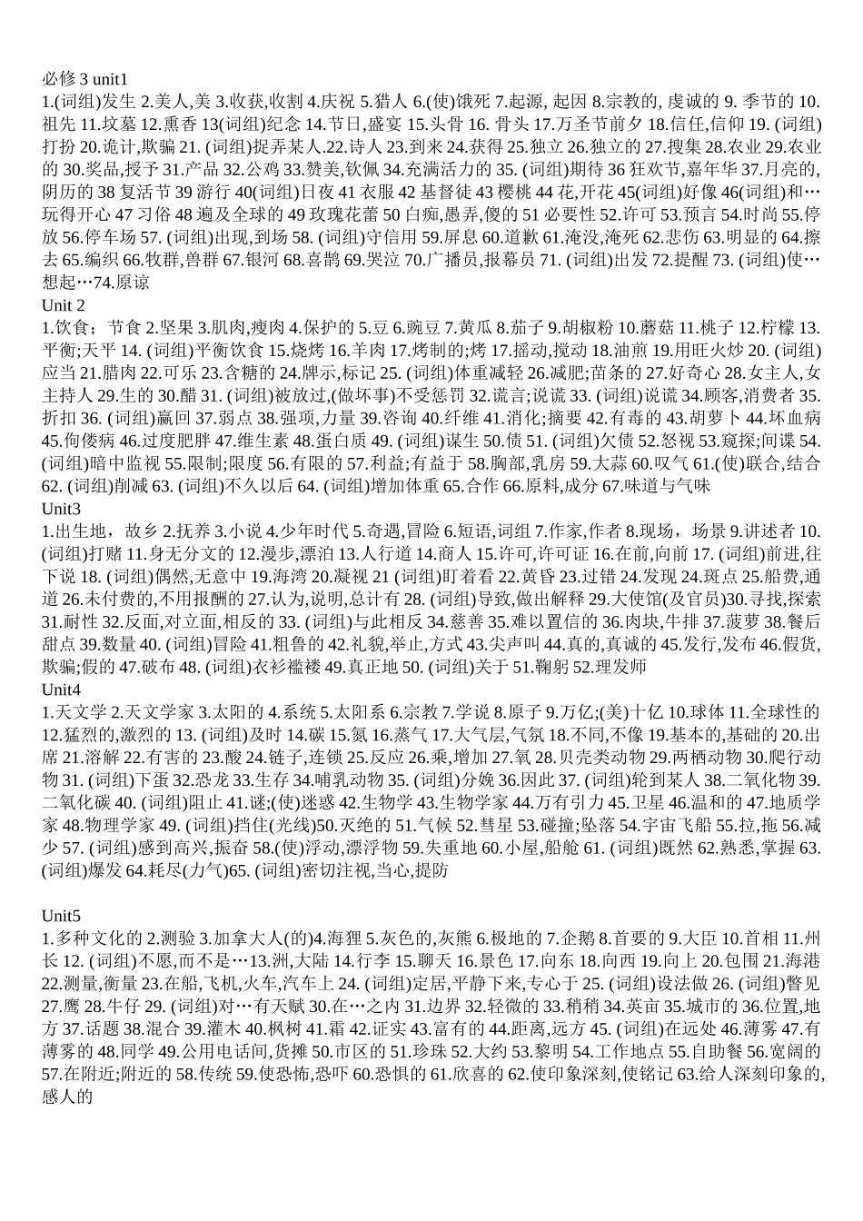 必修3单词表打印版_第1页