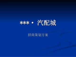 ----项目策划招商方案