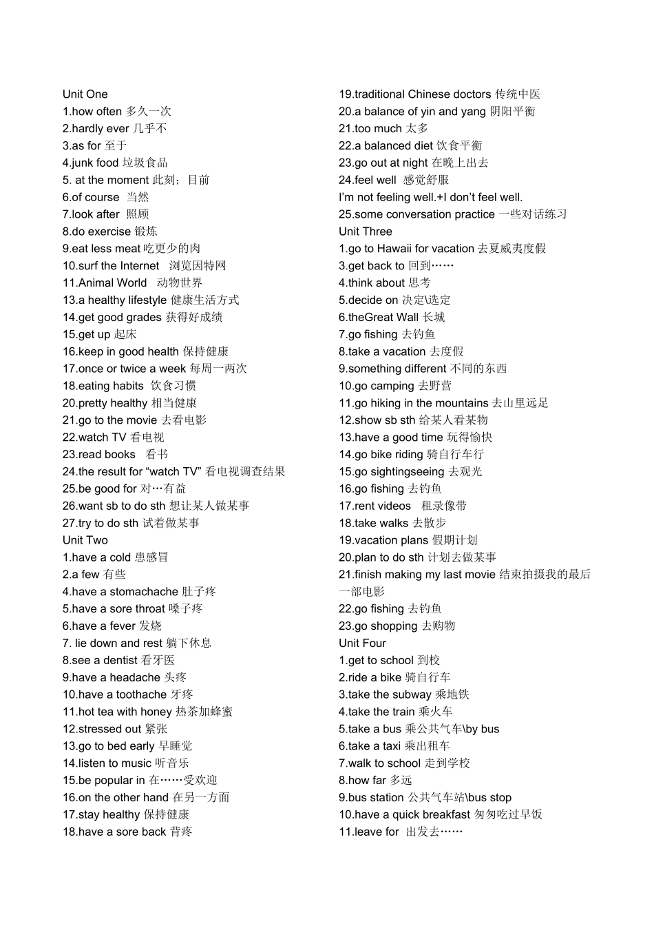 八年级上词组_第1页