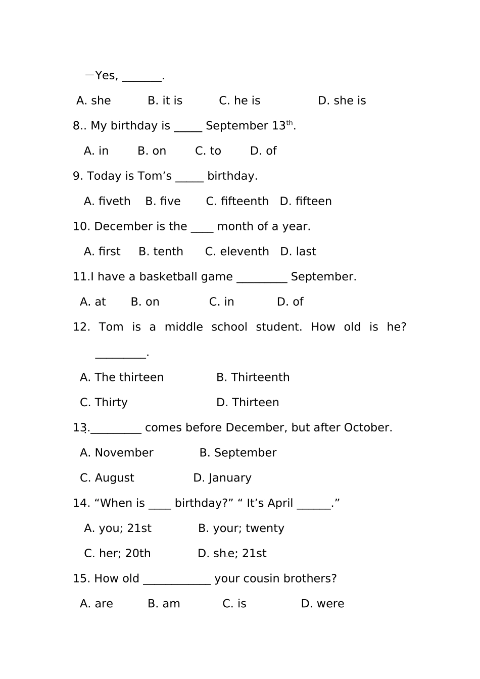 七年级英语上2012新版unit8含答案_第2页
