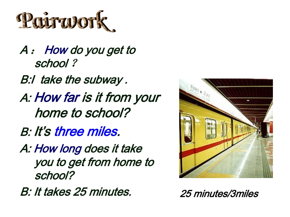 2013年春新版七年级英语下册Unit3_How_do_you_get_to_school_Self_check_加复习课件_第2页