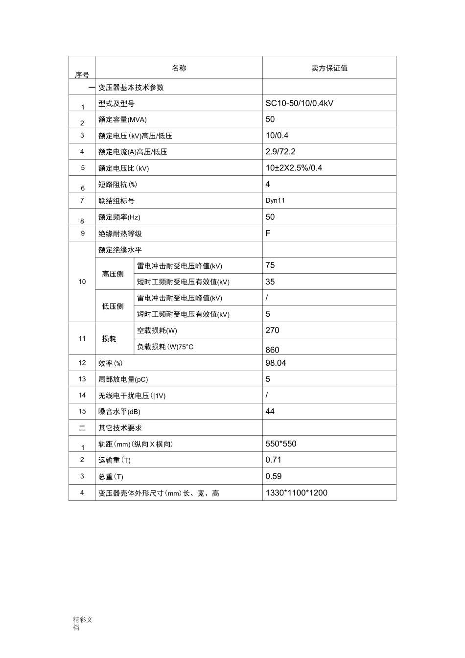 10KV干式变压器全参数表(1)_第3页