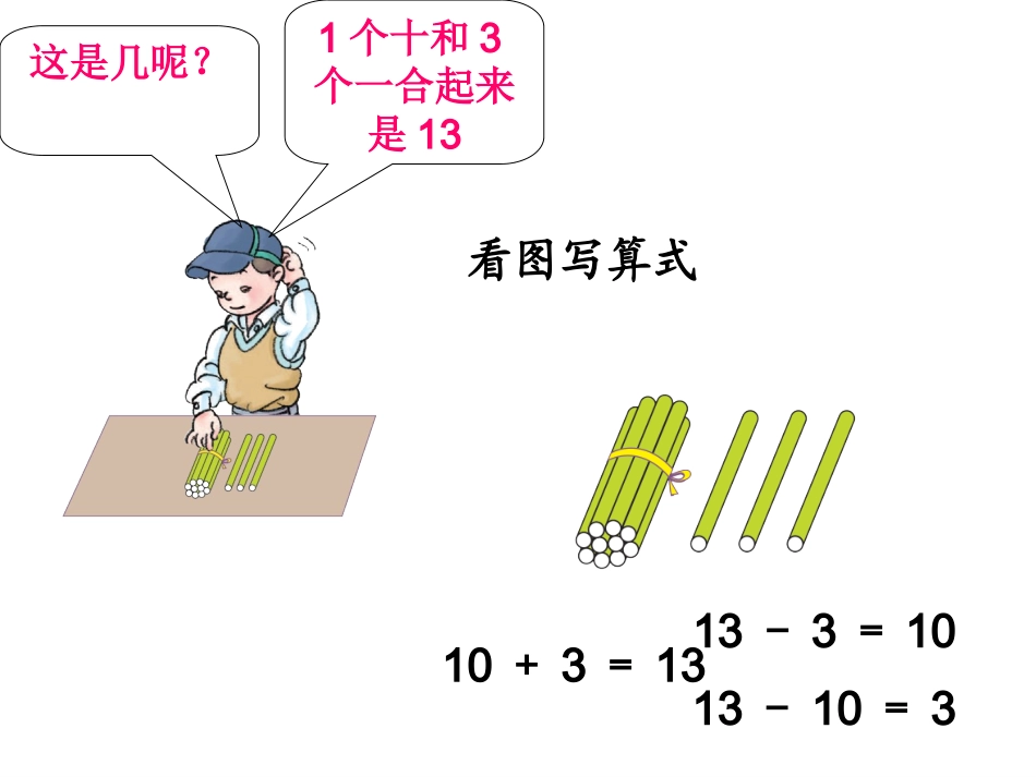 __一年级上《10加几和相应的减法_十几加几和相应的减法》课件_第3页