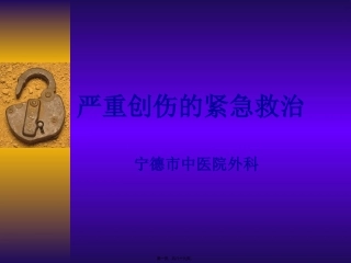 严重创伤的紧急救治