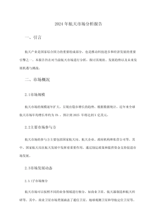 2024年航天市场分析报告 