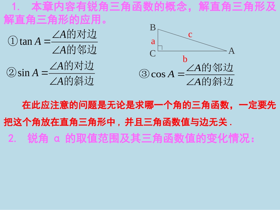 锐角三角函数与解直角三角形复习课件_第2页