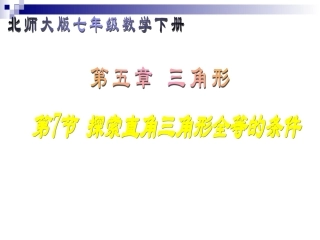 探索直角三角形全等的条件演示文稿
