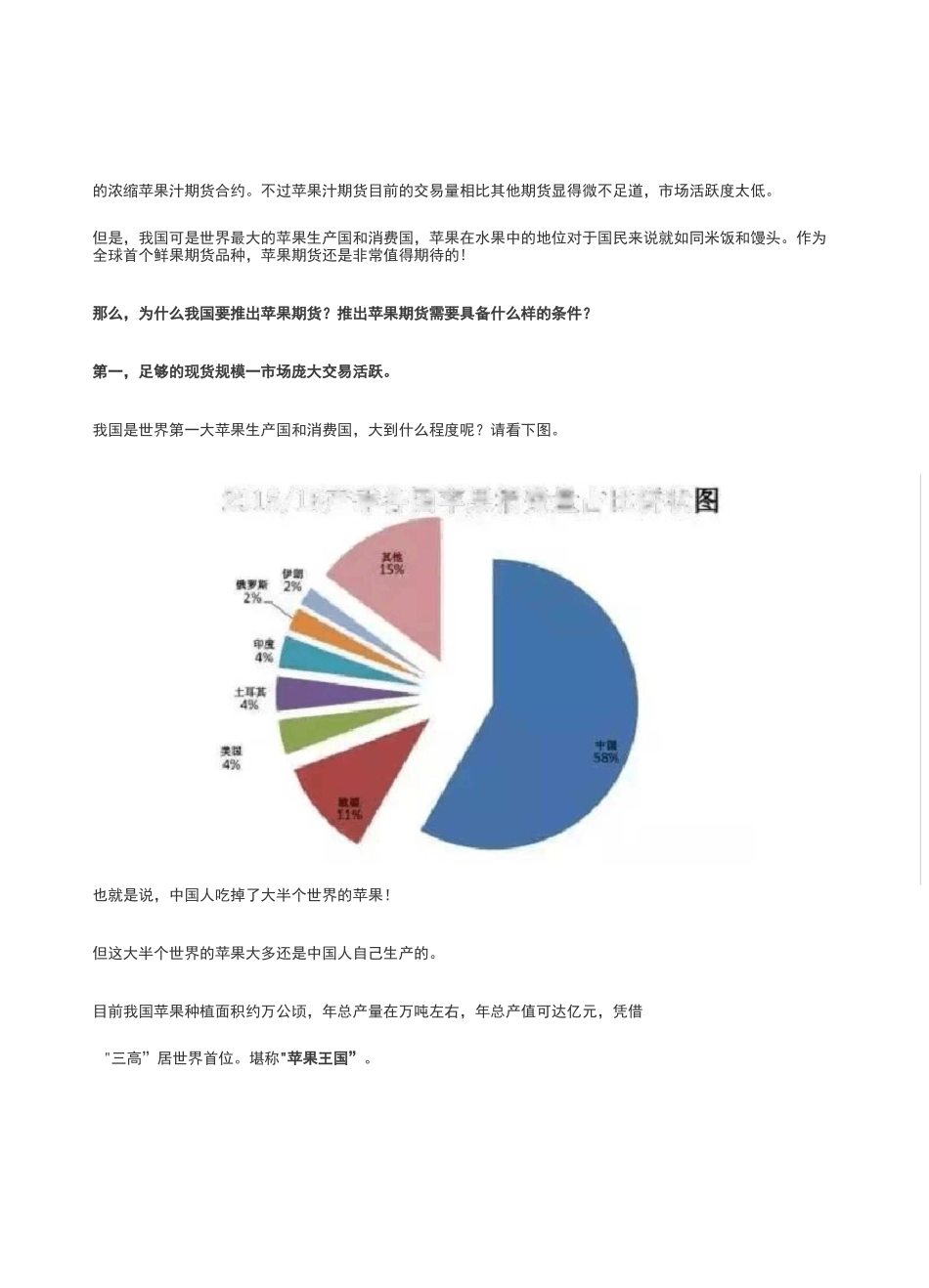 苹果期货。市场规模、产地气候、波动因素、操作手法_第1页