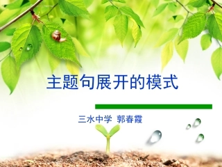 主题句展开的模式